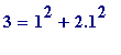 3 = 1^2+2.1^2